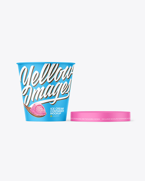 Opened Matte Plastic Ice Cream Cup Mockup