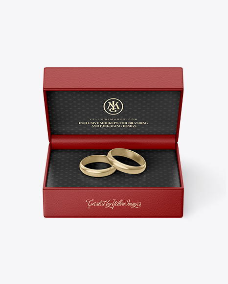 Jewelry Case with Wedding Rings Mockup