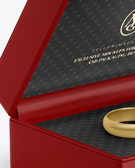 Jewelry Case with Wedding Rings Mockup