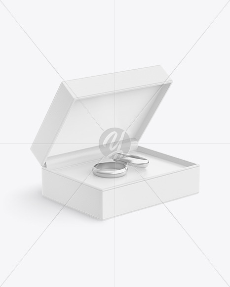Jewelry Case with Wedding Rings Mockup