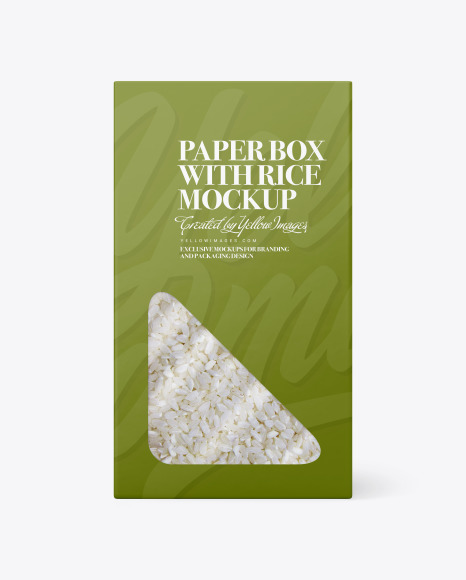 Paper Box with Rice Mockup