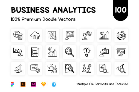 100 Hand Drawn Business Analytics