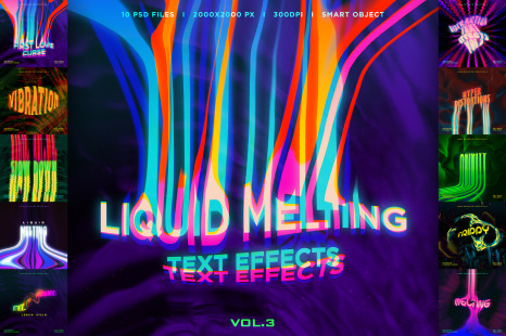 Liquid Melting Text Effects Vol.3