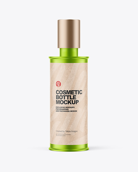 Matte Metallic Cosmetic Bottle Mockup