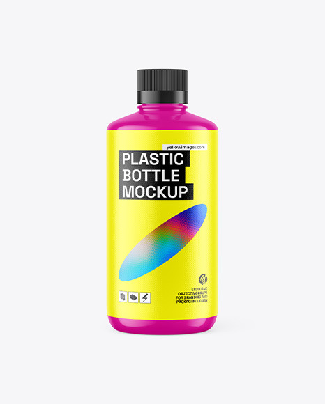 Glossy Plastic Bottle Mockup