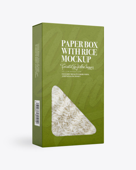 Kraft Paper Box with Rice Mockup