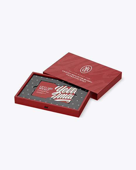 Gift Card in a Kraft Box Mockup