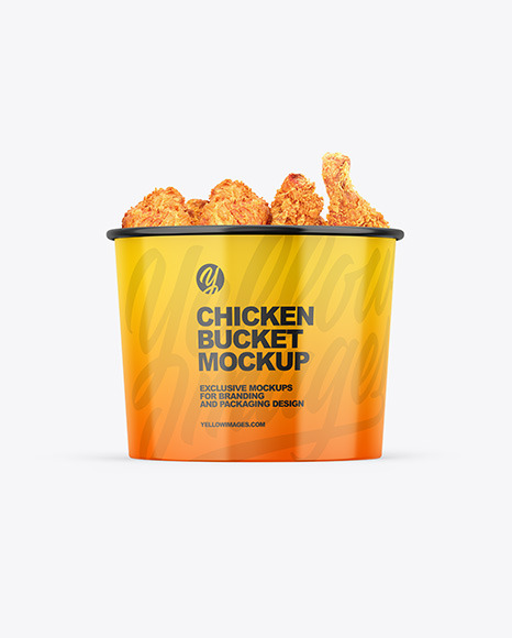 Glossy Bucket W/ Chicken Mockup
