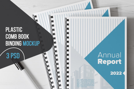 Plastic Comb Book Binding Mockup