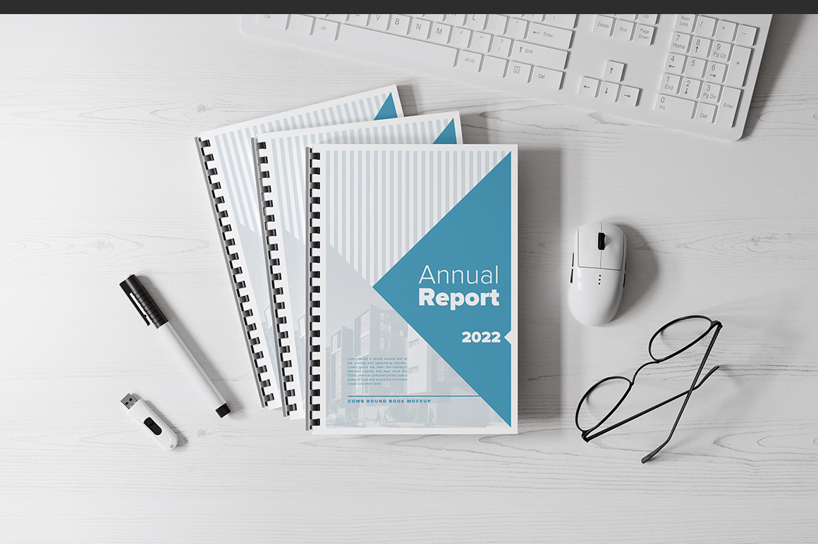 Plastic Comb Book Binding Mockup on Yellow Images Creative Store