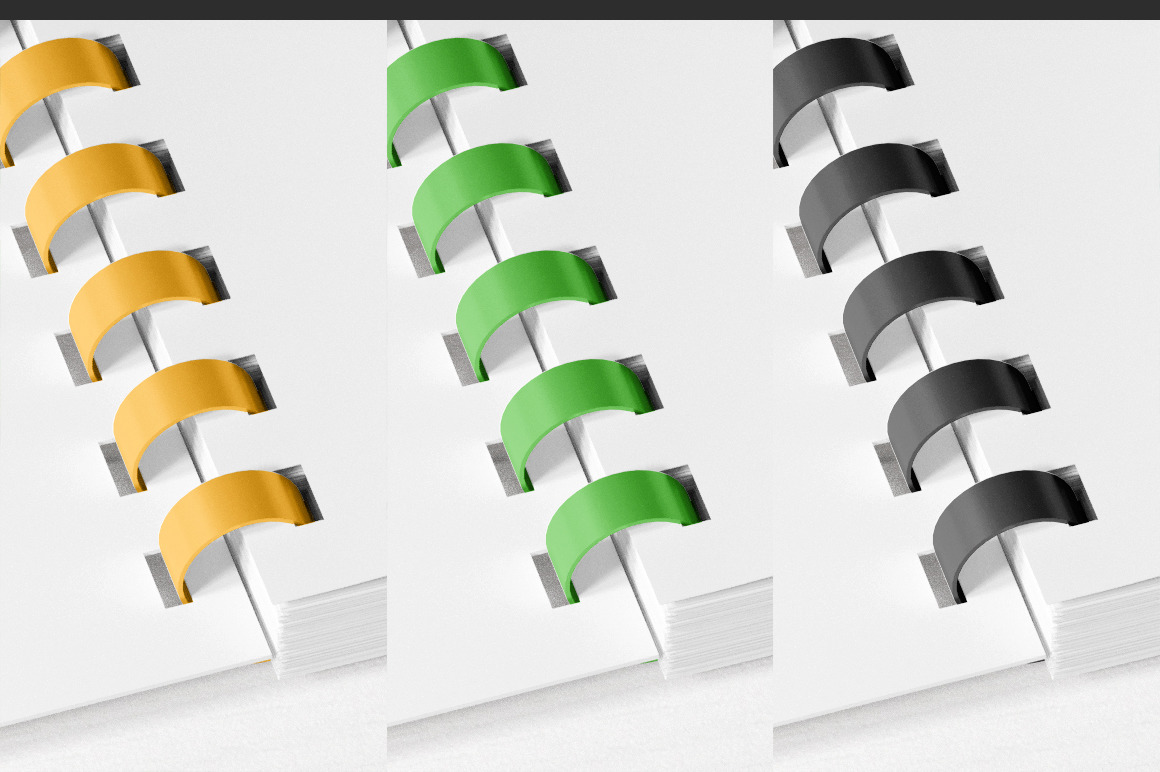 Plastic Comb Book Binding Mockup on Yellow Images Creative Store