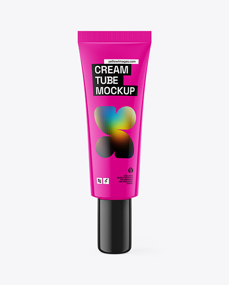 Glossy Cosmetic Tube Mockup