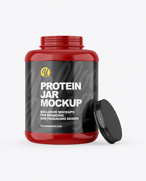 Glossy Protein Jar Mockup