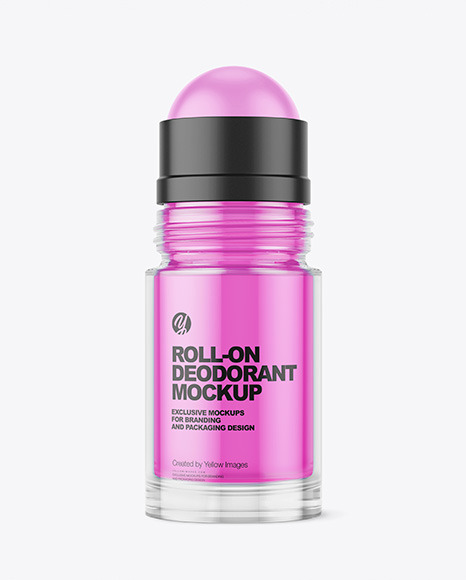 Clear Glass Roll-On Deodorant Mockup
