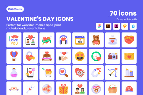 70 Valentine&#039;s Day Icons