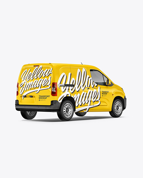 Panel Van Mockup - Back Half Side View