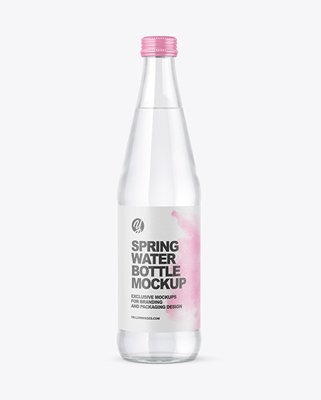 Glass Water Bottle Mockup