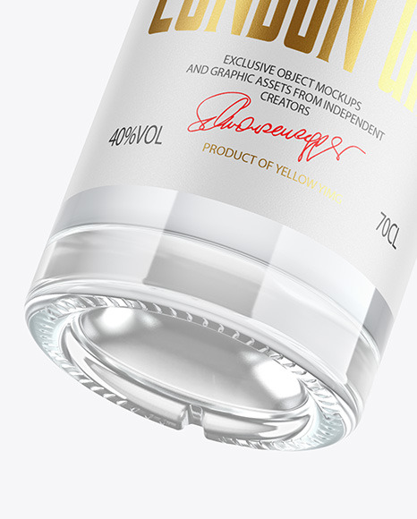 Dry Gin Bottle with Wooden Cap Mockup
