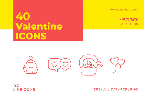 40 Valentine ICONS