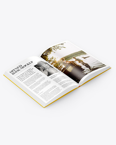Opened Hardcover Book Mockup