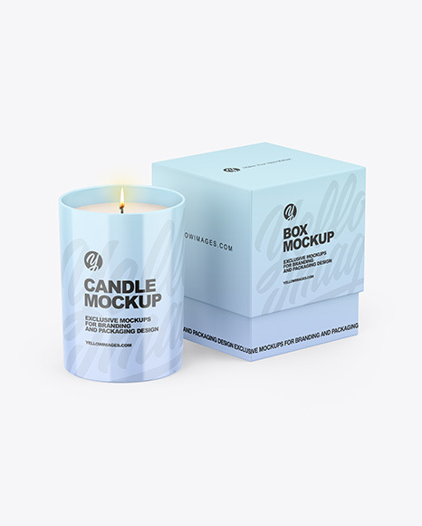 Download Glossy Candle W/ Box Mockup PSD Mockups by Vadim Petrov