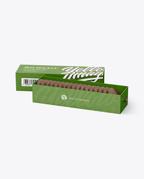 Chocolate Cookie Kraft Box Mockup