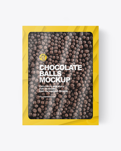 Paper Box With Chocolate Balls Mockup