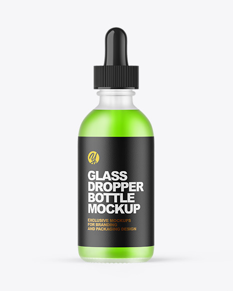 Frosted Glass Dropper Bottle Mockup