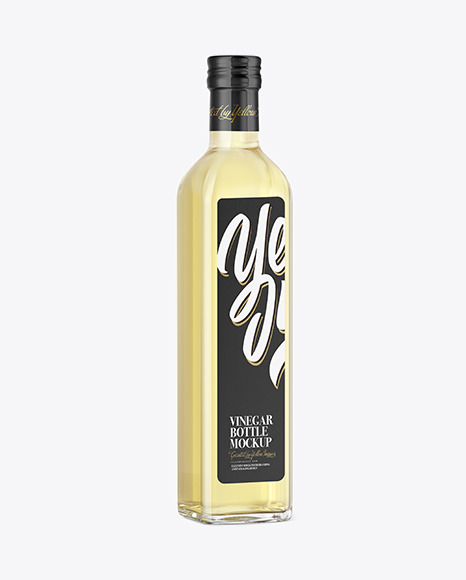 White Wine Vinegar Bottle Mockup