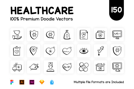 150 Medical and Healthcare Icons