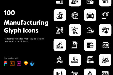Factory Automation and Industrial Filled Icons