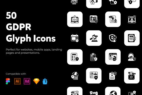 General Data Protection Regulation Solid Icons Pack