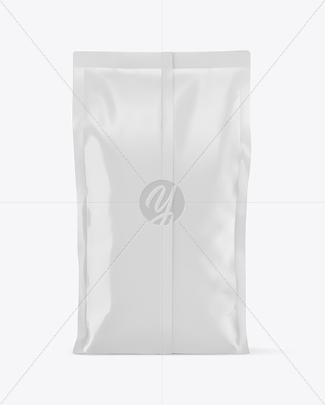 Glossy Coffee Bag Mockup - Back View