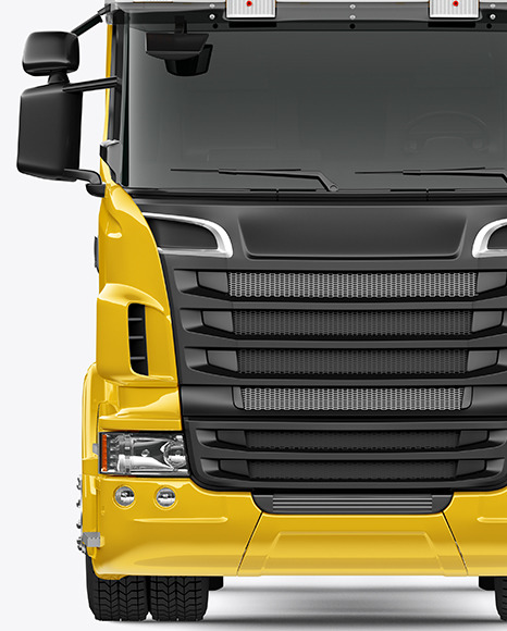 Tank Trailer Truck Mockup - Front View