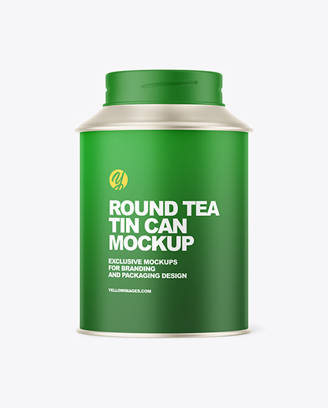 Matte Tea Tin Can Mockup