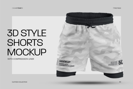 Mockup Shorts Compression Liner 3D Style