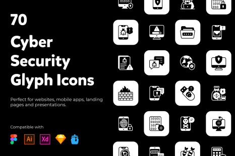 Cybersecurity Solid Icons Pack