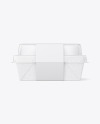 Kraft Paper Box w/ Clear Plastic Lid & Paper Label Mockup
