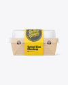 Kraft Paper Box w/ Clear Plastic Lid & Paper Label Mockup