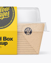 Kraft Paper Box w/ Clear Plastic Lid & Paper Label Mockup