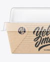 Kraft Paper Box w/ Clear Plastic Lid & Paper Label Mockup