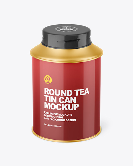 Glossy Tea Tin Can Mockup