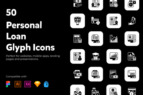 Personal Loans Glyph Icons