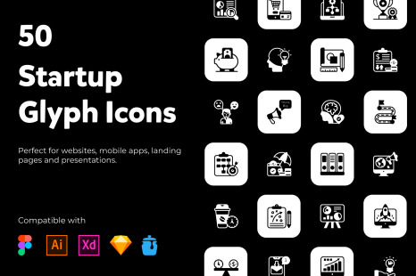 Startup Solid Icons Pack