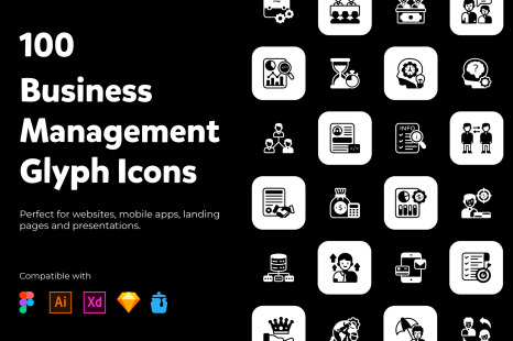 Business Management Glyph Icons