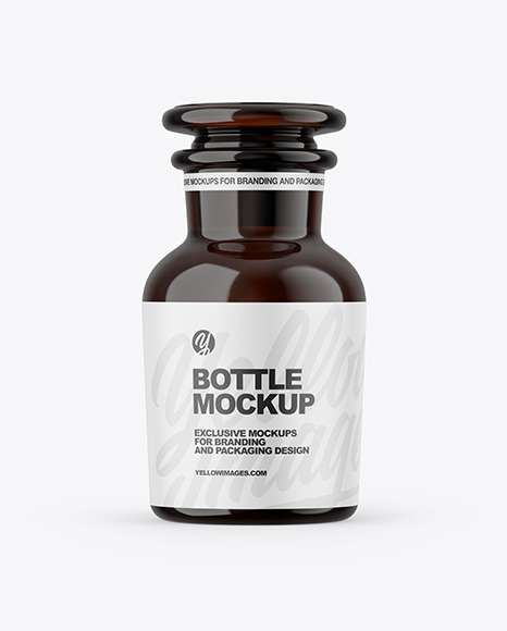 Dark Amber Bottle Mockup