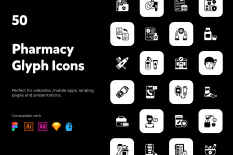 Pharmacy Solid Icons Pack