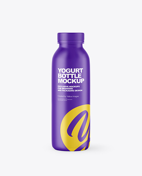 450ml Matte Plastic Yogurt Bottle Mockup