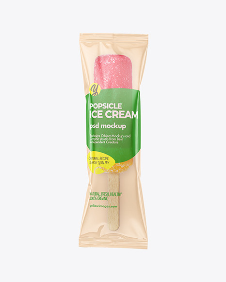 Red Fruit Popsicle Ice Cream Mockup