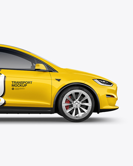 Electric Executive Car Mockup - Side View